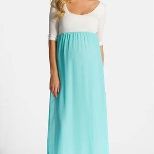 Pinkblush White and Aqua Maxi Dress